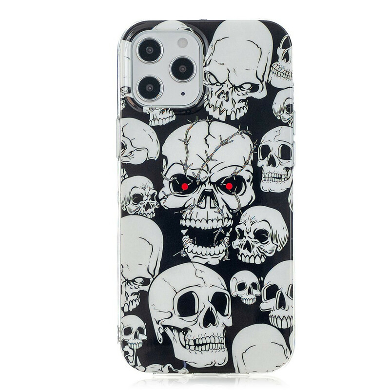 iPhone 12 Pro Max Caution Skulls Fluorescent Case