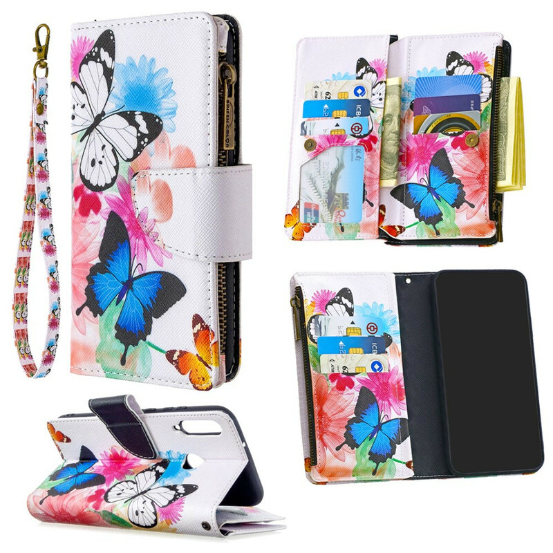 Huawei P40 Lite E / Y7p Zipped Pocket Butterflies