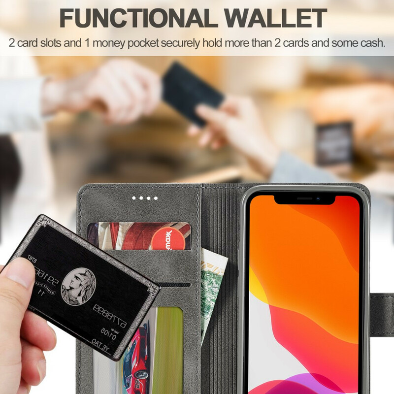 Täck för iPhone 12 Pro Max LC.IMEEKE Lädereffekt