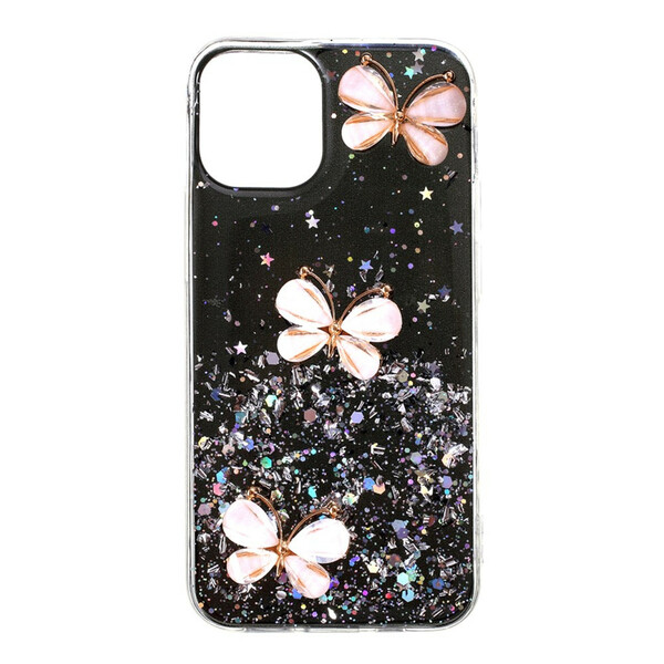 Fodral iPhone 12 Mini Glitter Butterflies 3D