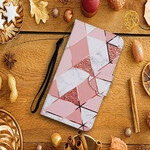 Xiaomi Redmi 9C Triangle marmor- och glitterfodral