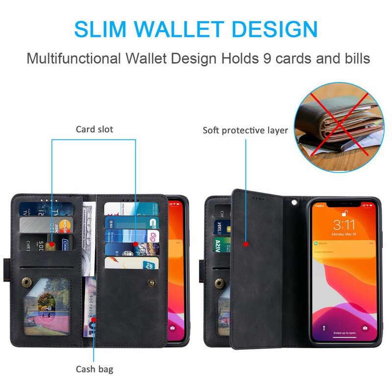 iPhone-fodral 12 plånböcker 9 korthållare