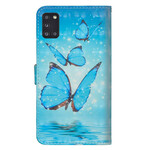 Samsung Galaxy A31 fodral Flygande blå fjärilar