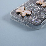 Fodral iPhone 12 Max / 12 Pro Glitter 3D fjärilar