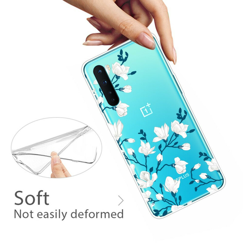 OnePlus NordCase vita blommor