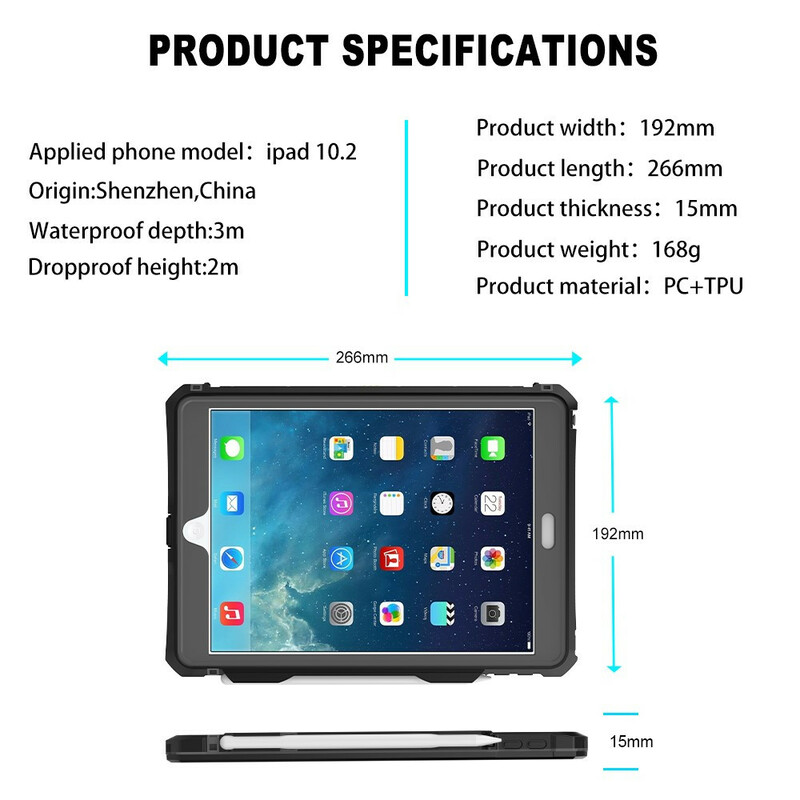 iPad 10.2" (2020) Väska (2019) Vattentät