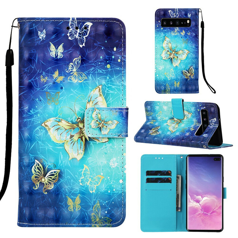 Samsung Galaxy S10 5G Guld Butterfly Case