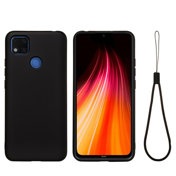 Xiaomi Redmi 9C Liquid silikonfodral med rem