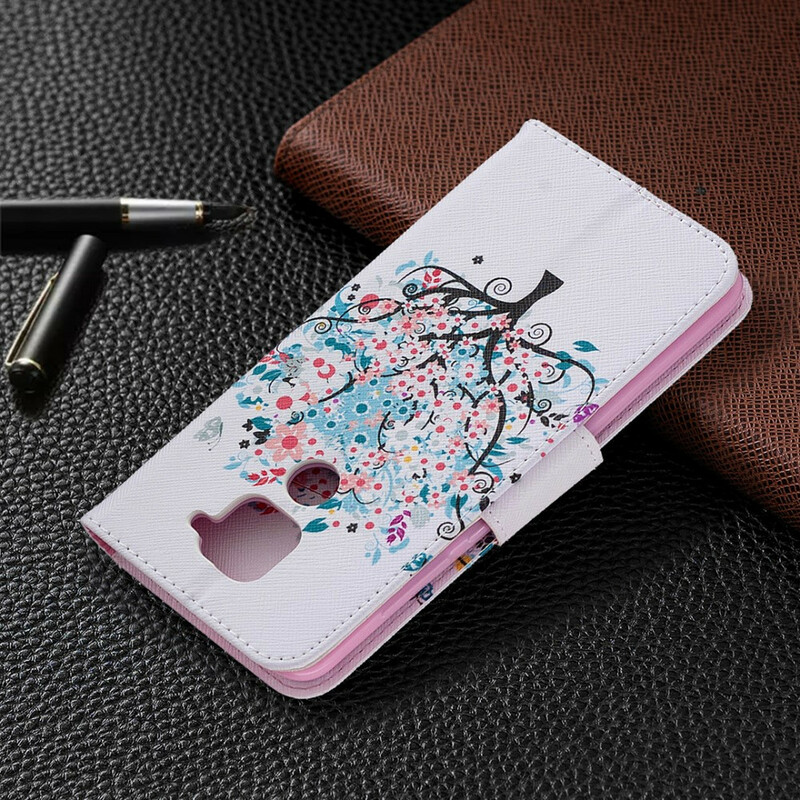 Xiaomi Redmi Note 9 fodral med blommigt träd