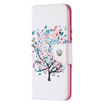 Xiaomi Redmi Note 9 fodral med blommigt träd