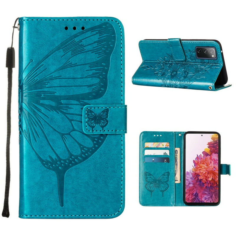 Housse Samsung Galaxy S20 FE Papillon Design avec Lanière