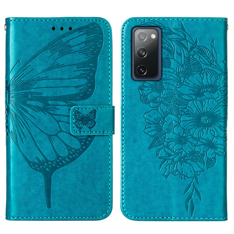 Housse Samsung Galaxy S20 FE Papillon Design avec Lanière