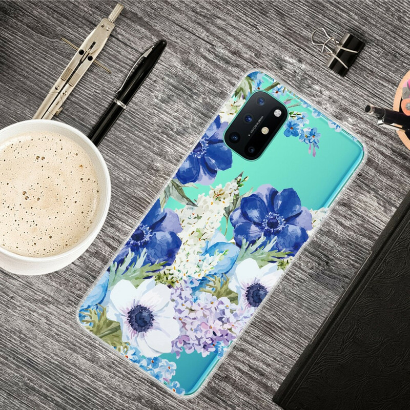 OnePlus 8T Clear Watercolour Flower Case