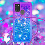 Samsung Galaxy A21s silikonfodral med glitter och snören