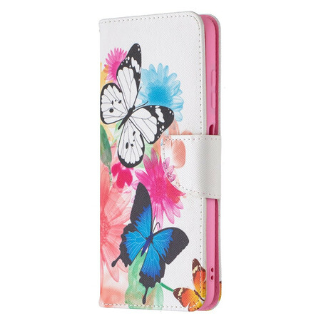 Xiaomi Poco X3 målat fodral med fjärilar och blommor