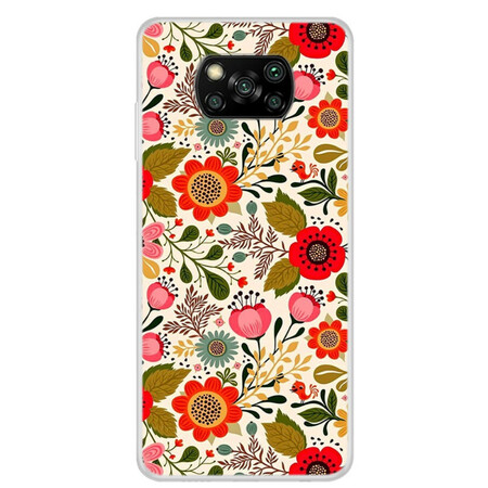 Xiaomi Poco X3-fodral med blommig väv