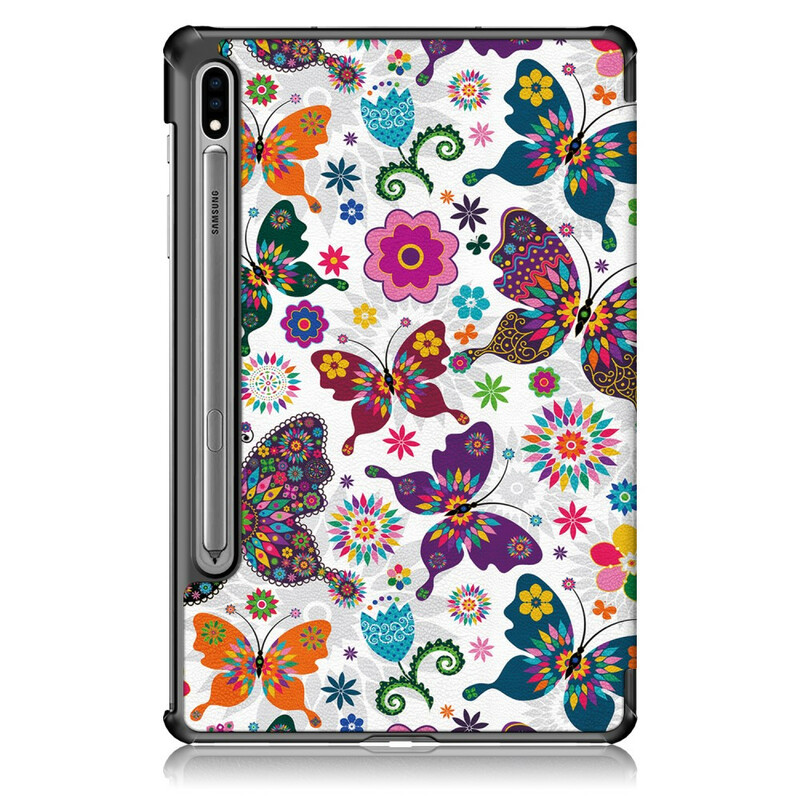 Smart SkalSamsung Galaxy Tab S7 Förstärkt fjärilar och blommor