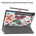 Smart SkalSamsung Galaxy Tab S7 Plus Förstärkt fjärilar och blommor