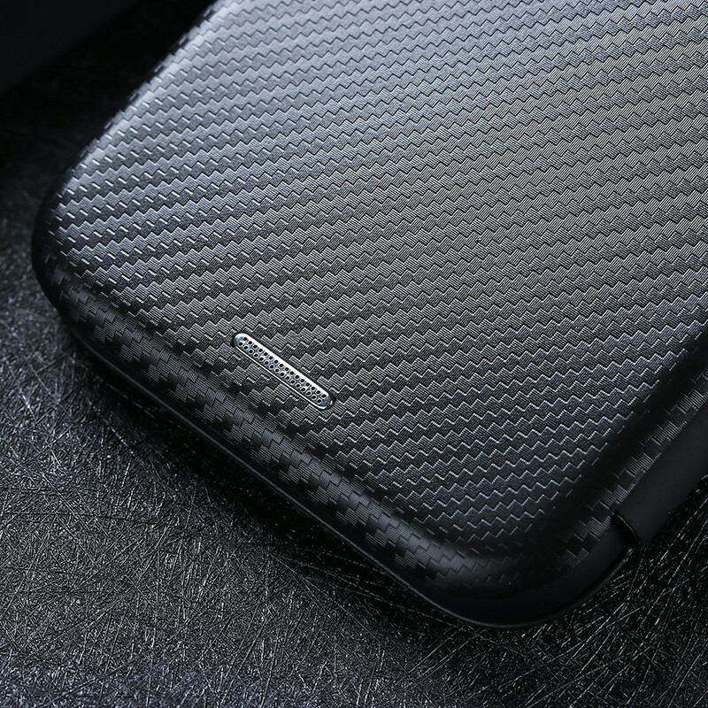 Flip Cover Realme 7 Pro Silikon Carbon färgad