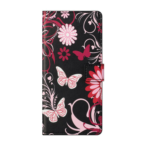 Xiaomi Mi 10T Lite 5G / Redmi Note 9 Pro 5G fodral Fjärilar och blommor
