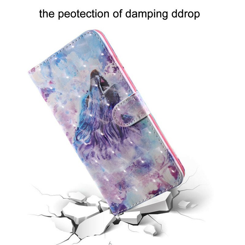 Samsung Galaxy A51 5G Vargfodral med vattenfärg för varg