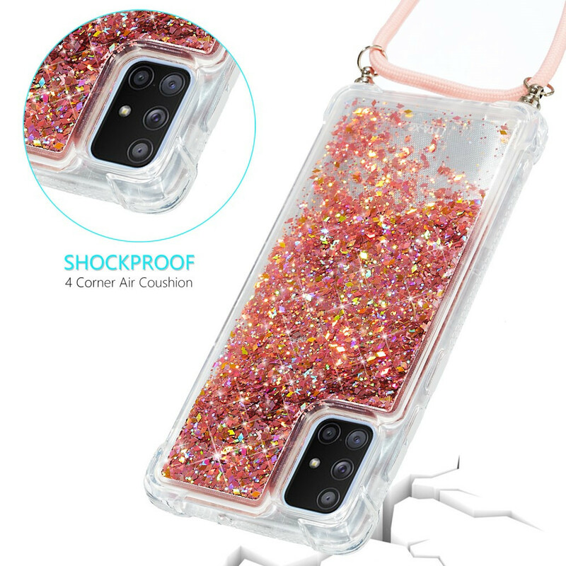 Samsung Galaxy A51 5G Glitter Skalmed nyckelband