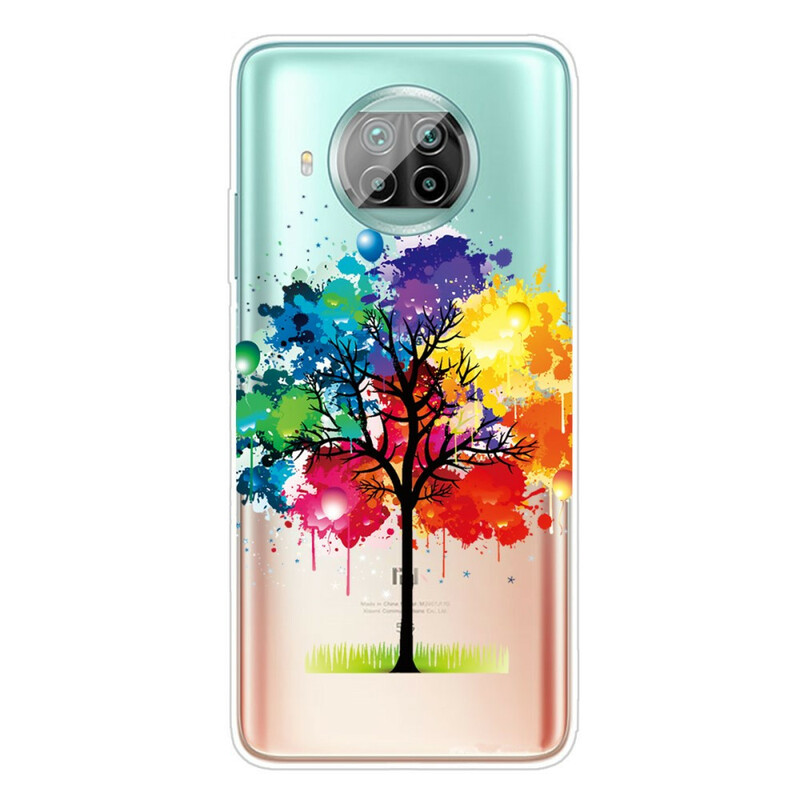 Xiaomi Mi 10T Lite genomskinligt fodral med vattenfärg för träd