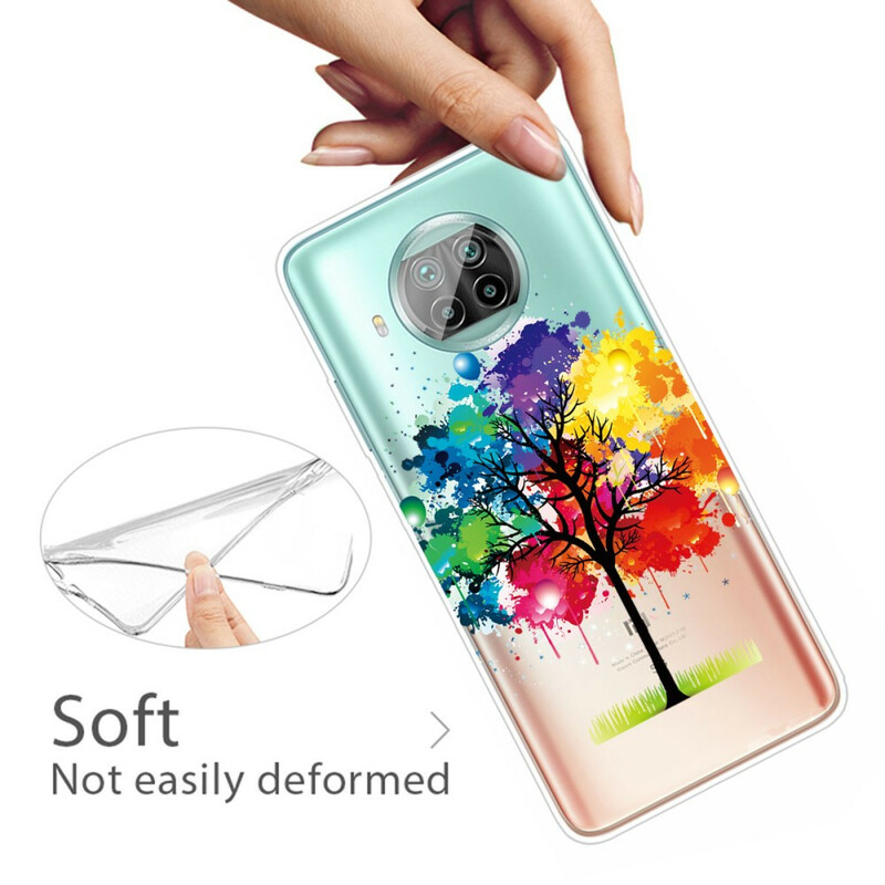 Xiaomi Mi 10T Lite genomskinligt fodral med vattenfärg för träd