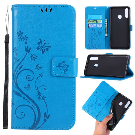 Samsung Galaxy A20s fodral Fjärilar och blommor