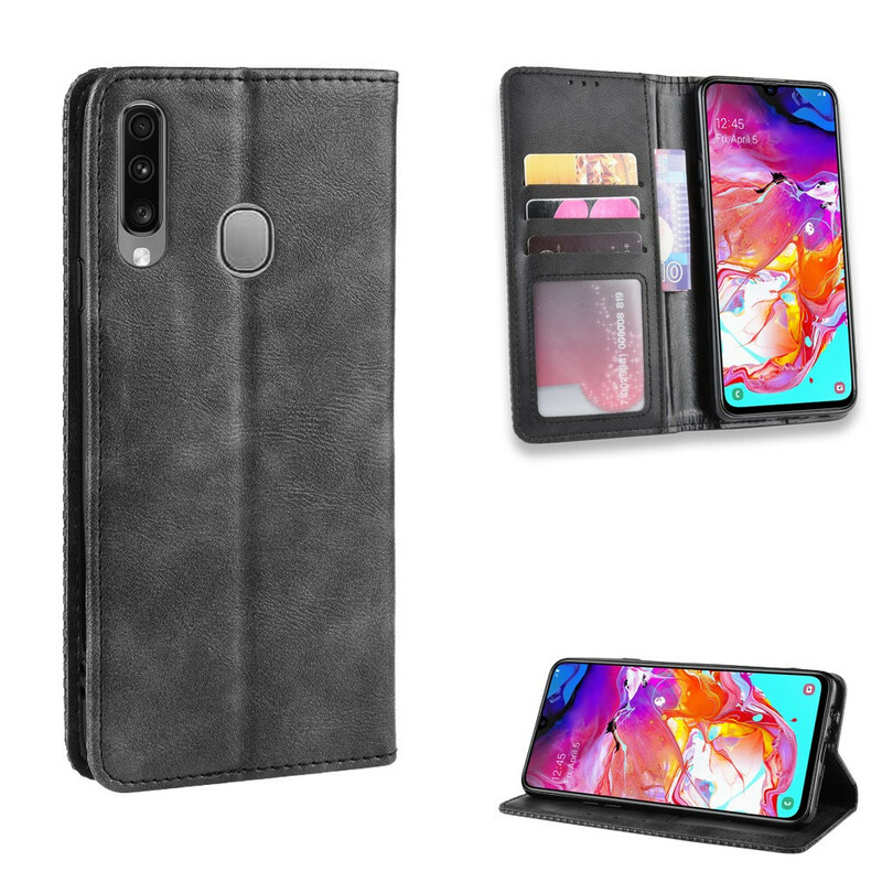 Flip Cover Samsung Galaxy A20s Lädereffekt