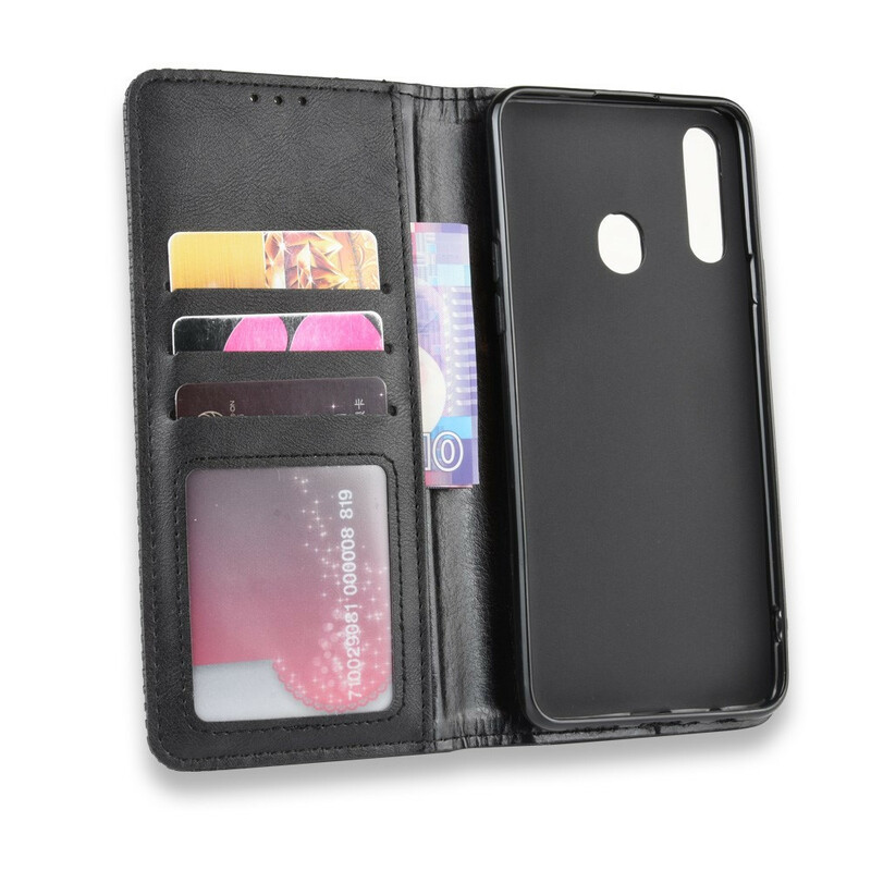 Flip Cover Samsung Galaxy A20s Lädereffekt