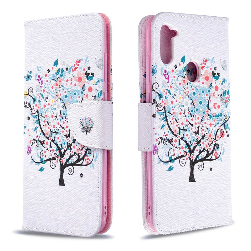 Samsung Galaxy M11 fodral med blommigt träd