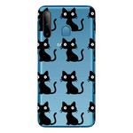 Samsung Galaxy M11-skydd Flera svarta katter