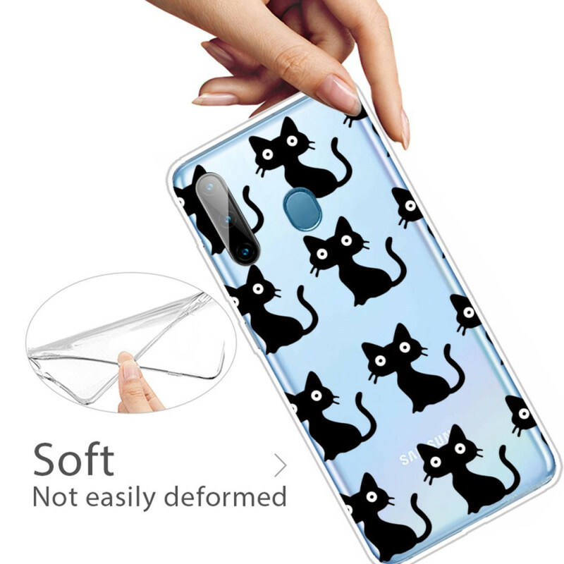 Samsung Galaxy M11-skydd Flera svarta katter