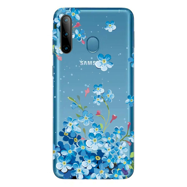 Samsung Galaxy M11 Blue Flowers fodral
