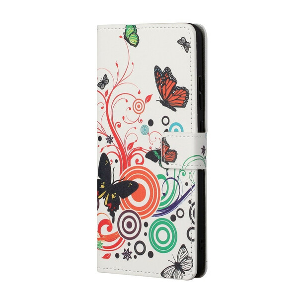 Väska Huawei P Smart 2021 Fjärilar och blommor