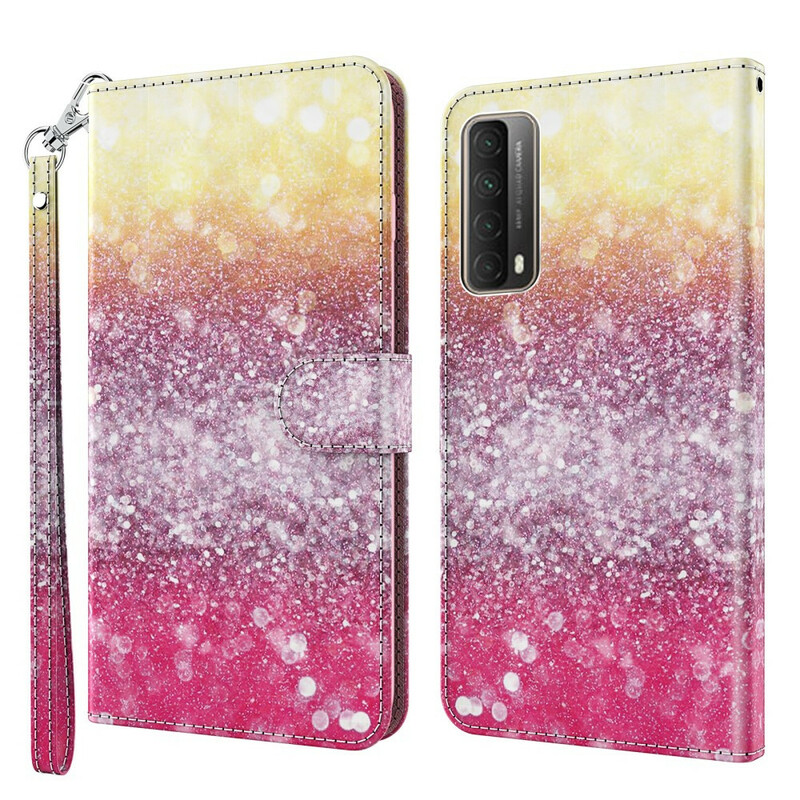 Huawei P Smart Skal2021 Gradient Glitter Magenta