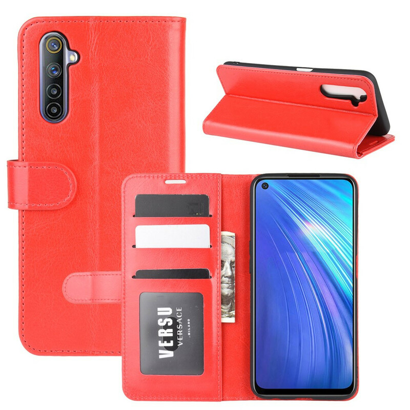 Realme 6 läderväska med textur