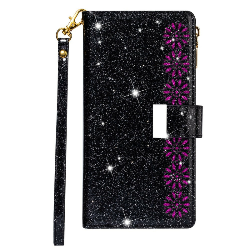 Samsung Galaxy A51 Glitter Wallet Zip Case