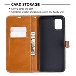 Samsung Galaxy A31 väska med tyg- och lädereffekt med rem