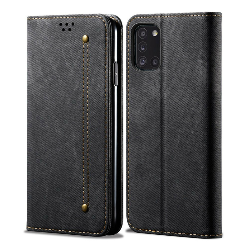 Flip Cover Samsung Galaxy A10 Jeans Fabric