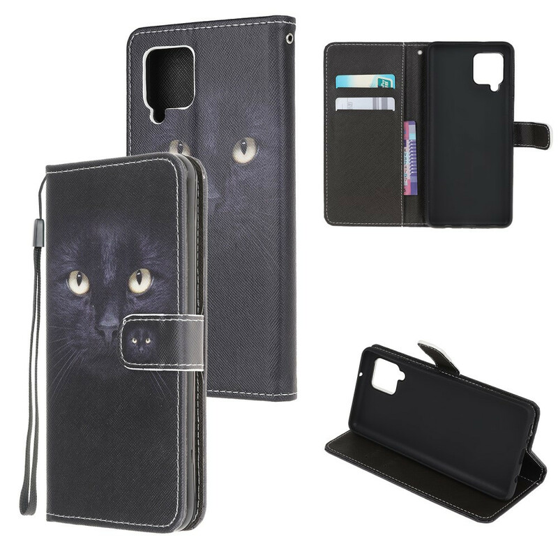 Samsung Galaxy A12 Black Cat Eyes Rem Case