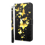 Samsung Galaxy A12 gula fjärilar Case