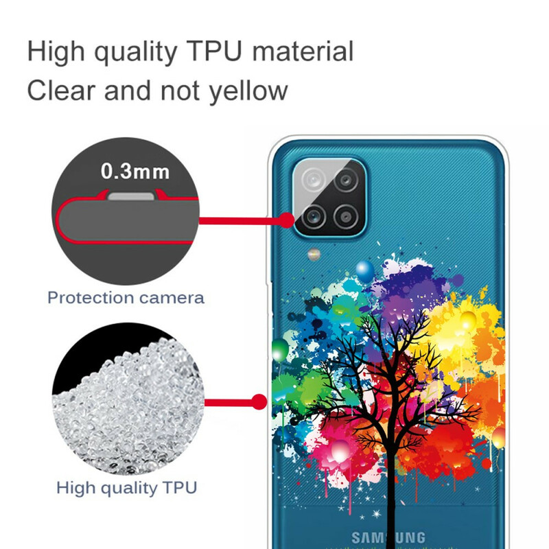 Samsung Galaxy A12 Clear Watercolour Tree Case