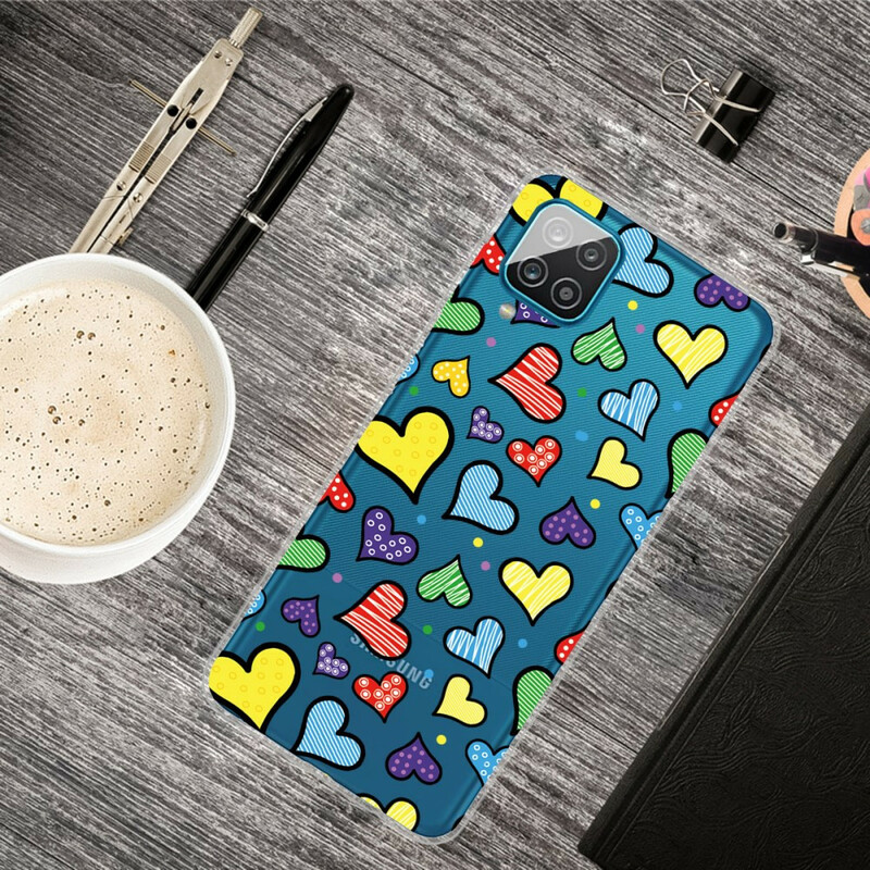 Samsung Galaxy A12 Multicolour Heart Case