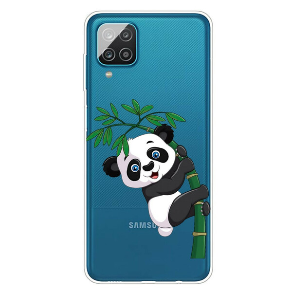 Samsung Galaxy A12 genomskinligt fodral Panda på bambu