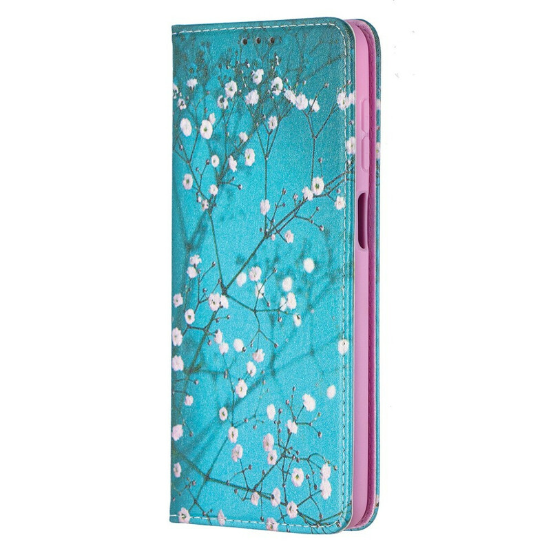 Flip Cover Samsung Galaxy A12 Blommiga grenar