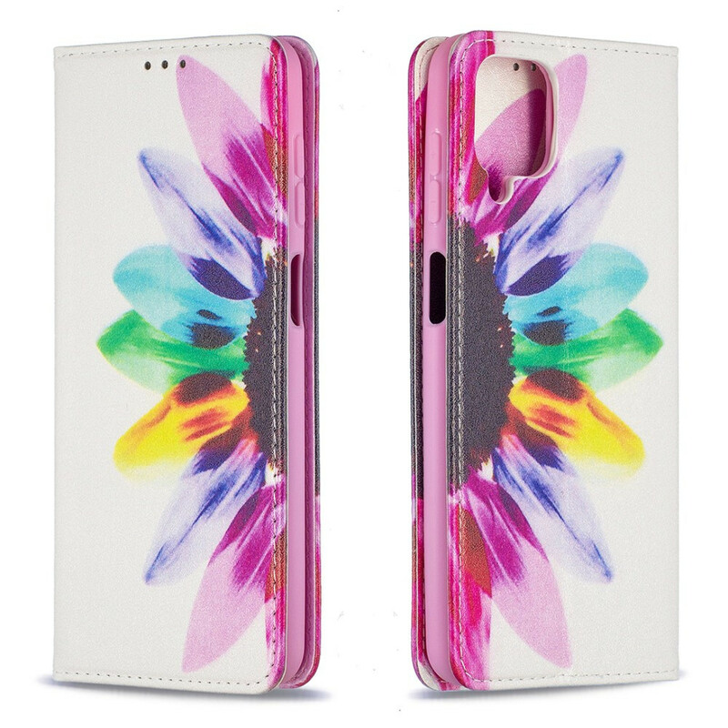 Flip Cover Samsung Galaxy A12 Watercolour Flower