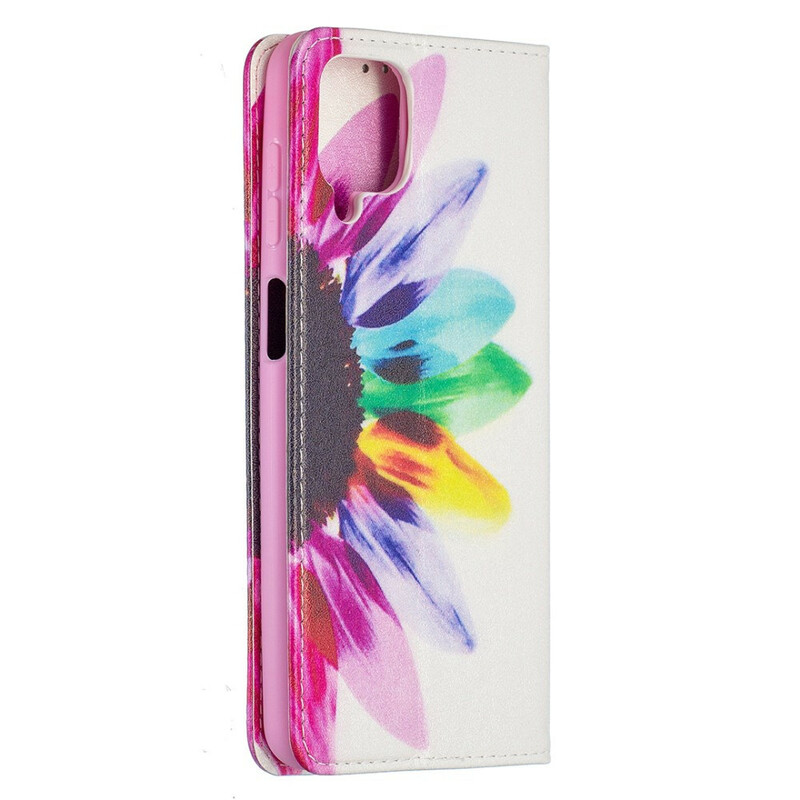 Flip Cover Samsung Galaxy A12 Watercolour Flower