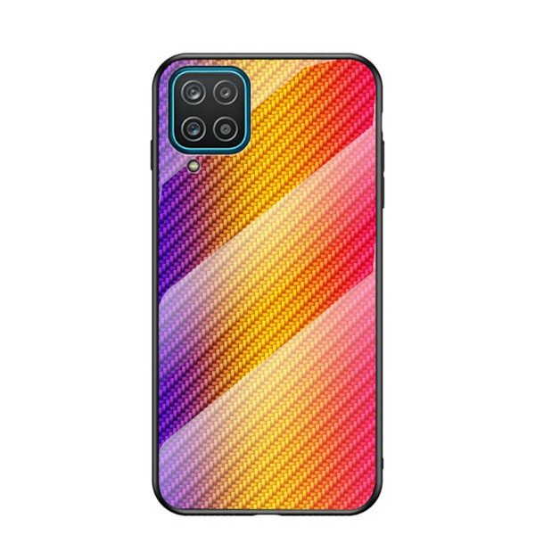 Samsung Galaxy A12 / M12 Carbon Fiber Hårdgjort glasfodral